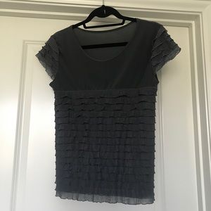 🚫SOLD!!🚫 Dark Grey Ruffled Top